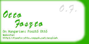 otto foszto business card